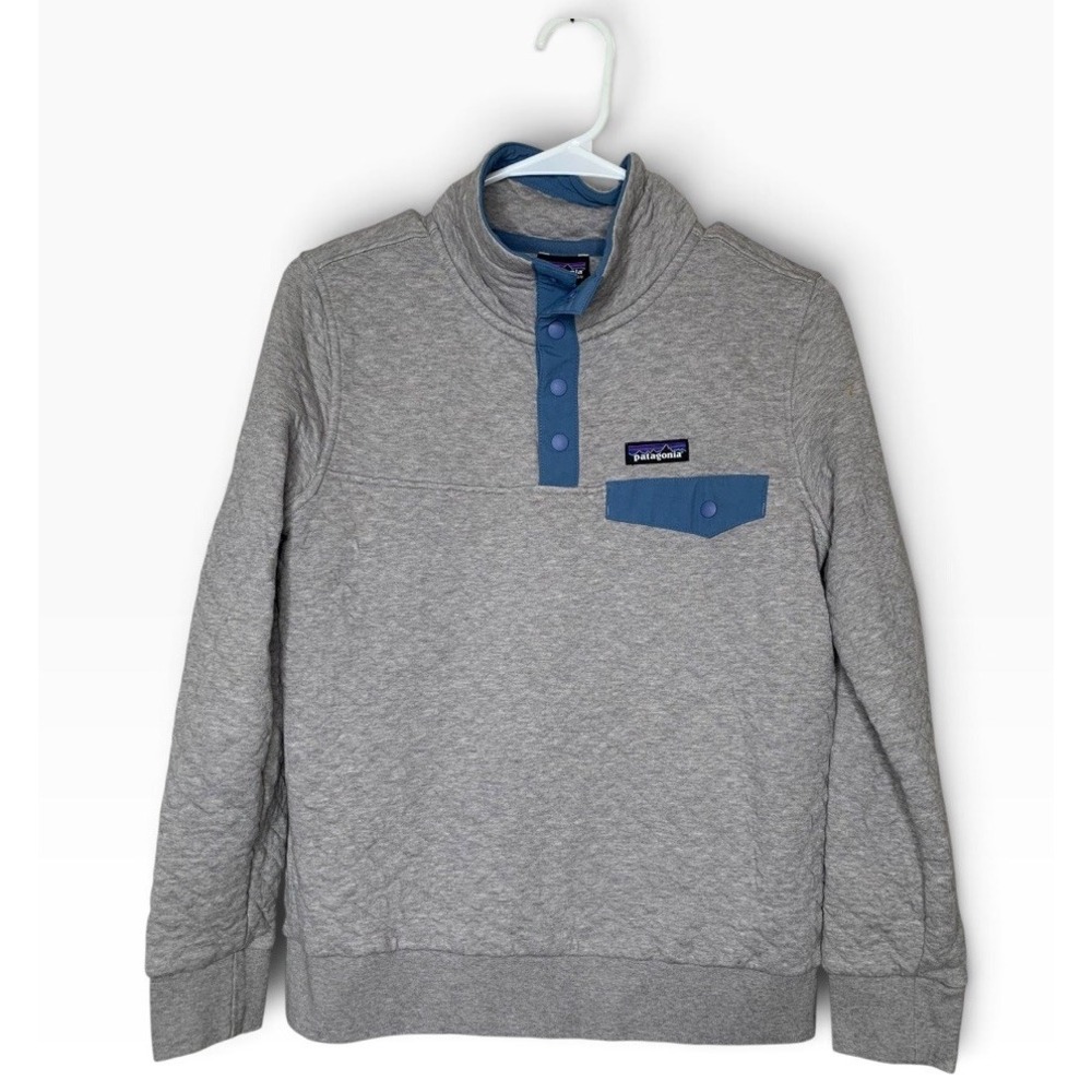 Patagonia Womens Organic Cotton Quilt Snap-T Pullover Gray XS 25282